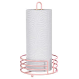 Buruis Extra Large Paper Towel Holder Modern Standing Paper Towel Roll Holder for Kitchen Bathroom Countertop One-Handed Tear Kitchen Paper Towel Dispenser for Paper Towel Rolls (Pink)