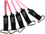 Pink Resistance Bands Tubes 150 lb for Home Travel Gym with Carrying Bag for Women