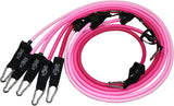 Pink Resistance Bands Tubes 150 lb for Home Travel Gym with Carrying Bag for Women